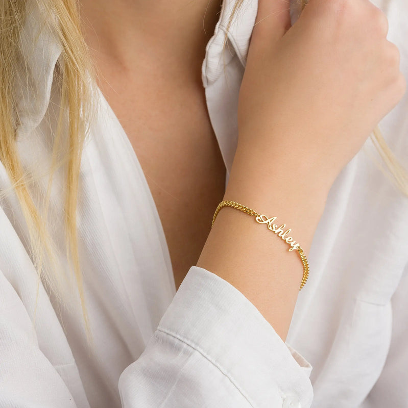Personalized Name Bracelet, Stainless Steel Dainty Bracelet