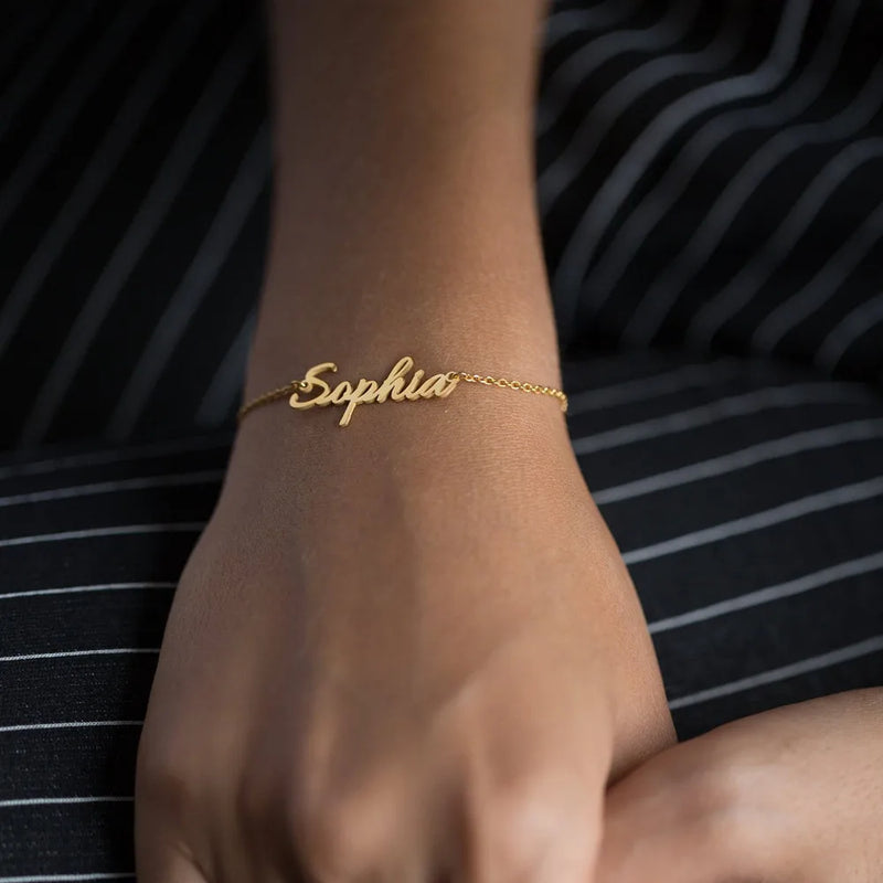Stainless Steel Name Bracelet for Women Christmas