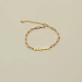Personalized Name Bracelet Stainless Steel Paper Clip Chain for Women