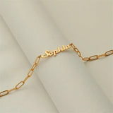Personalized Name Bracelet Stainless Steel Paper Clip Chain for Women
