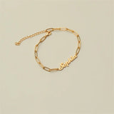 Personalized Name Bracelet Stainless Steel Paper Clip Chain for Women