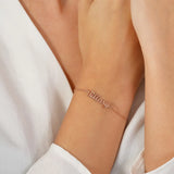 Stainless Steel Monogram Name Bracelet - Dainty & Unique Charm Bracelet