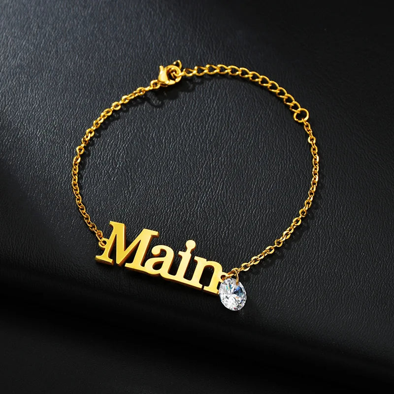 Personalized Name Bracelet Stainless Steel Customize Cuff Bangle