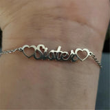 Personalized Name Bracelet Stainless Steel with Heart Charm for Women