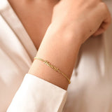 Name Bracelet With Bold Cuban Chain - Block Name Bracelet