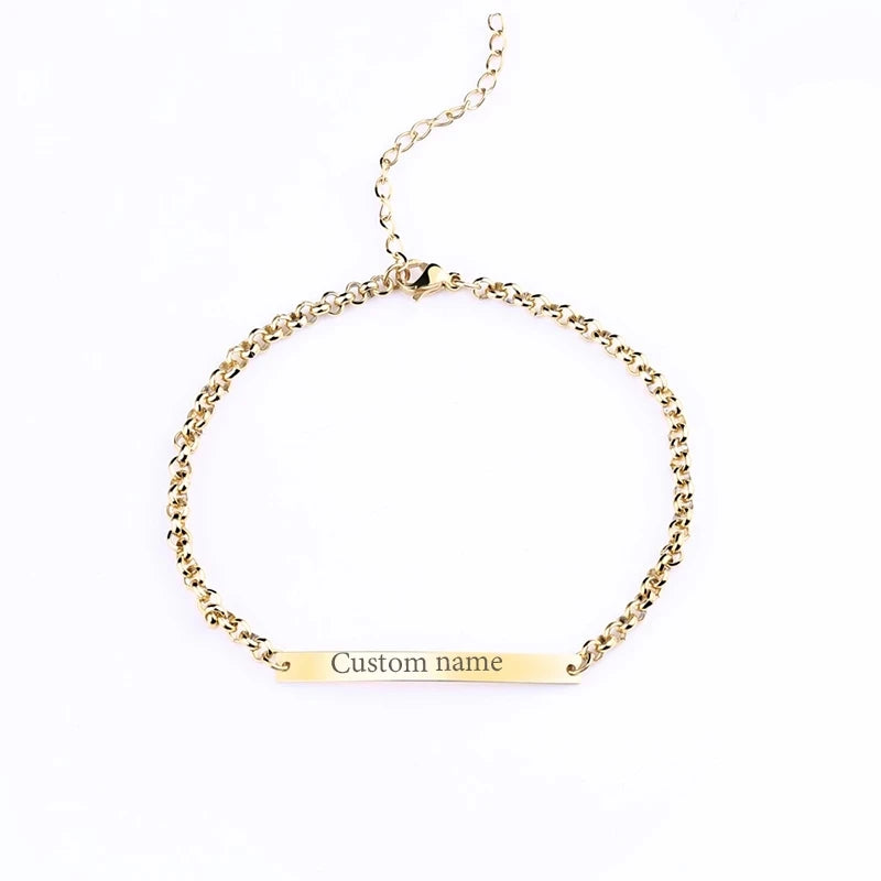 Personalized Name Bracelet Stainless Steel Adjustable Women Bracelet
