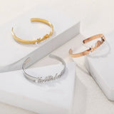 Personalized Stainless Steel Crown Bangle Bracelet
