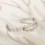 Personalized Stainless Steel Crown Bangle Bracelet