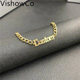 Personalized Stainless Steel Name Bracelet 6mm Cuban Chain Men Jewelry