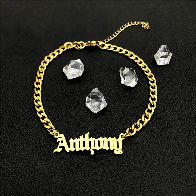 Personalized Name Bracelet for Women - Stainless Steel NK Chain Bracelet