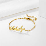 Name Bracelet for Women Personalized Stainless Steel Charm Bracelet