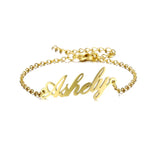 Name Bracelet for Women Personalized Stainless Steel Charm Bracelet