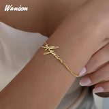 Personalized Name Bracelet Stainless Steel Men Cuban Chain Letter Jewelry Gift