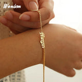 Personalized Name Bracelet Stainless Steel Men Cuban Chain Letter Jewelry Gift