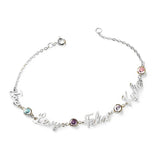 Personalized Name Bracelet with Birthstone for Women Girls