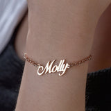 Personalized Name Bracelet with Cuban Chain for Girls