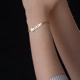 Personalized Name Bracelet with Cuban Chain for Girls