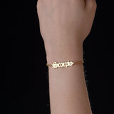 Personalized Name Bracelet with Cuban Chain for Girls