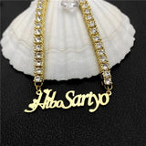 Diamond Name Bracelet Personalized Tennis Chain Stainless Steel Gift
