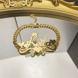 Heart Name Bracelet 5mm NK Chain Personalized Stainless Steel Jewelry