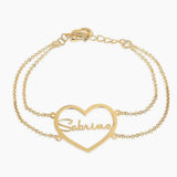 Personalized Name Bracelet with Heart Charm