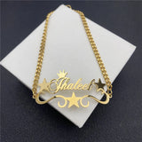 Personalized Name Bracelet with Star Stainless Steel Cuban Chain Men Women
