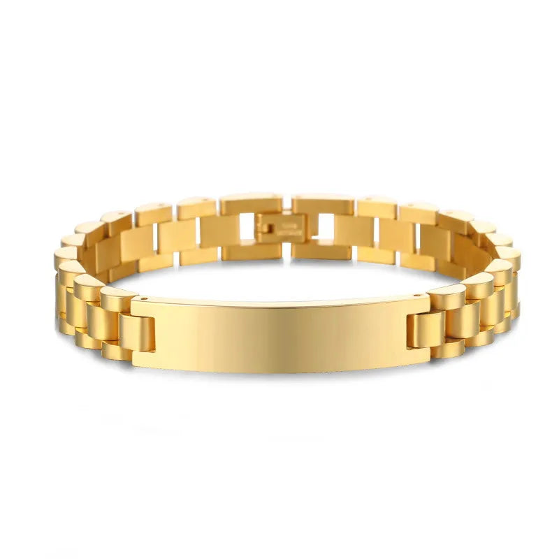 Name Bracelets Stainless Steel Bracelet For Women Couples Hand Chain DIY Jewelry