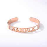 Personalized Name Bracelets Stainless Steel Open Bangles