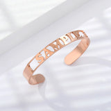 Personalized Name Bracelets Stainless Steel Open Bangles