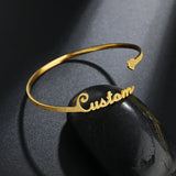 Stainless Steel Name Bracelets Bangle - Adjustable Jewelry Gift