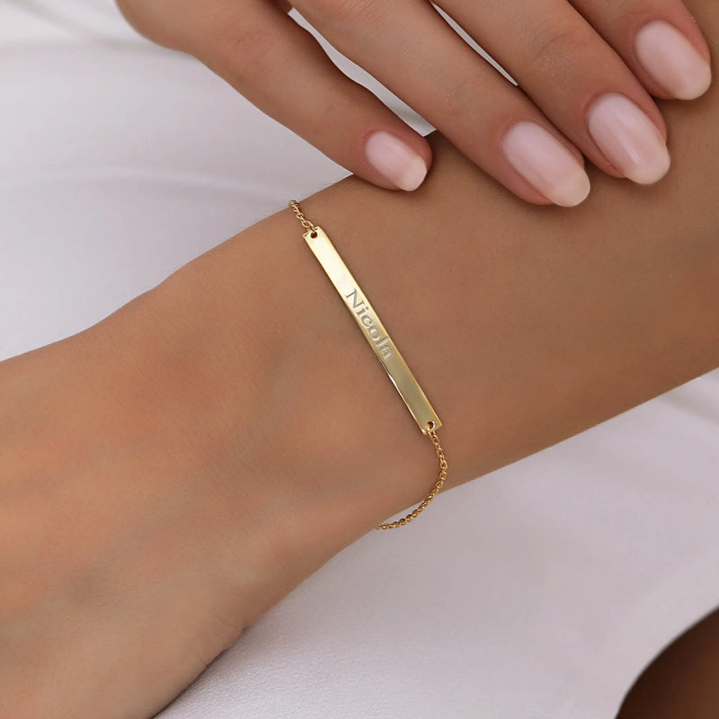 Personalized Name Bar Bracelet, Bridesmaid Jewelry