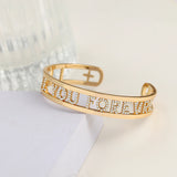 Personalized Stainless Steel Name Bracelet DIY 26 Initial Letter Bangle