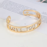 Personalized Stainless Steel Name Bracelet DIY 26 Initial Letter Bangle