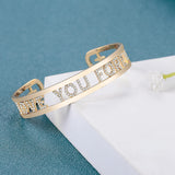 Personalized Stainless Steel Name Bracelet DIY 26 Initial Letter Bangle