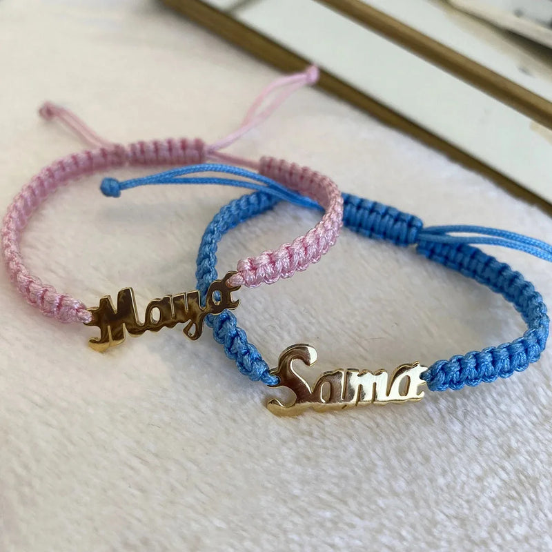 Custom Stainless Steel Name Bracelet with Rope Chain