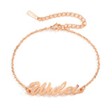 Personalized Name Bracelet Stainless Steel Charm Adjustable Chain