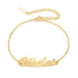 Personalized Name Bracelet Stainless Steel Charm Adjustable Chain