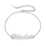 Personalized Name Bracelet Stainless Steel Charm Adjustable Chain