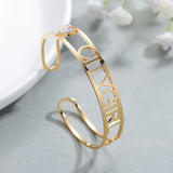 Personalized Zircon Diamond Bangle Bracelet