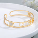Personalized Zircon Diamond Bangle Bracelet
