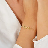 Personalized Name Bracelet for Women Girls Stainless Steel Chain Jewelry