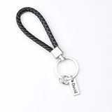 Braided Leather Cord Key Ring for Men