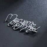 Personalised Name Brooch Pin Stainless Steel Handwritten Font