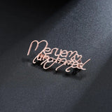Personalised Name Brooch Pin Stainless Steel Handwritten Font