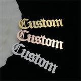 Customizable Old English Name Brooch Pin Men Women Gift