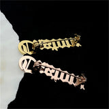 Customizable Old English Name Brooch Pin Men Women Gift