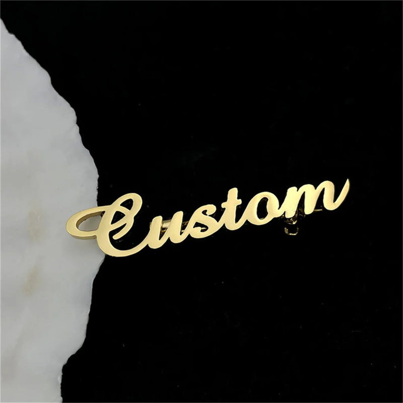 Personalized Stainless Steel Name Brooch Pin
