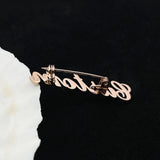 Customizable Silver Stainless Steel Name Brooch Pin Jewelry