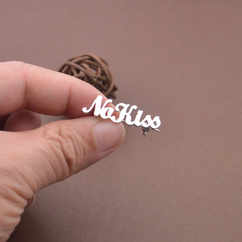 Personalized Stainless Steel Name Brooch Breastpin Clip Gift