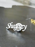 Personalized Stainless Steel Name Brooch with Initial Numbers Enamel Pin